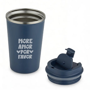 Thermobecher - More Amor Por Favor - Haleblau