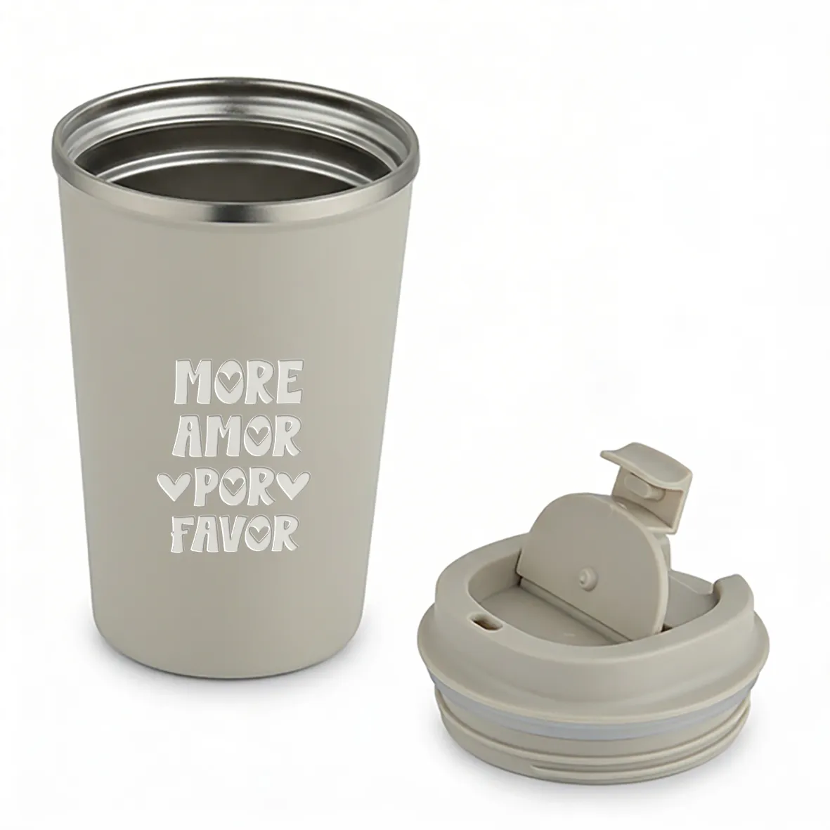 Thermobecher - More Amor Por Favor - Sandstone