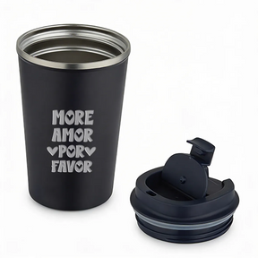 Thermobecher - More Amor Por Favor - Schwarz