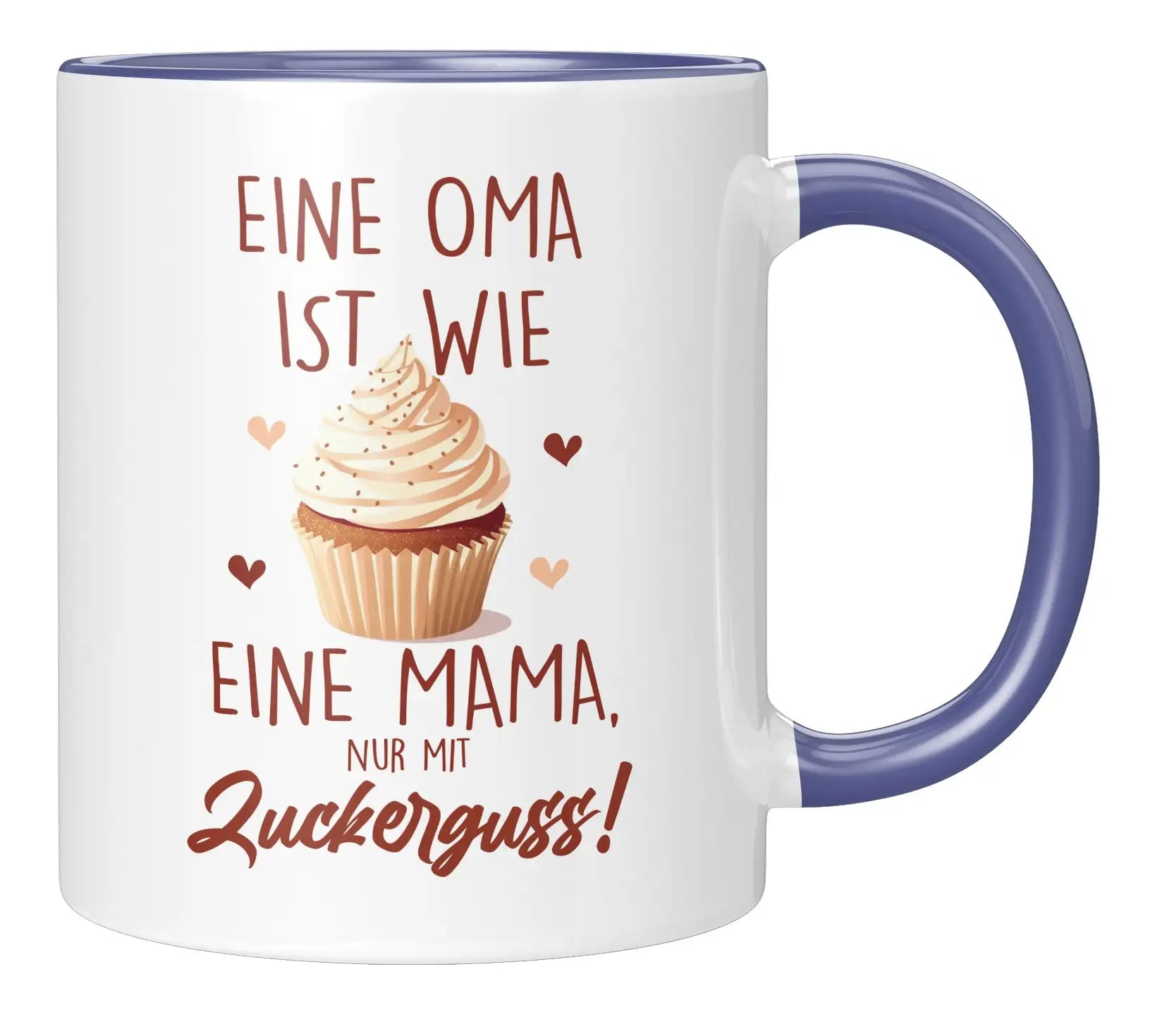 Tasse - Eine Oma ist wie eine Mama, nur mit Zuckerguss - Blau