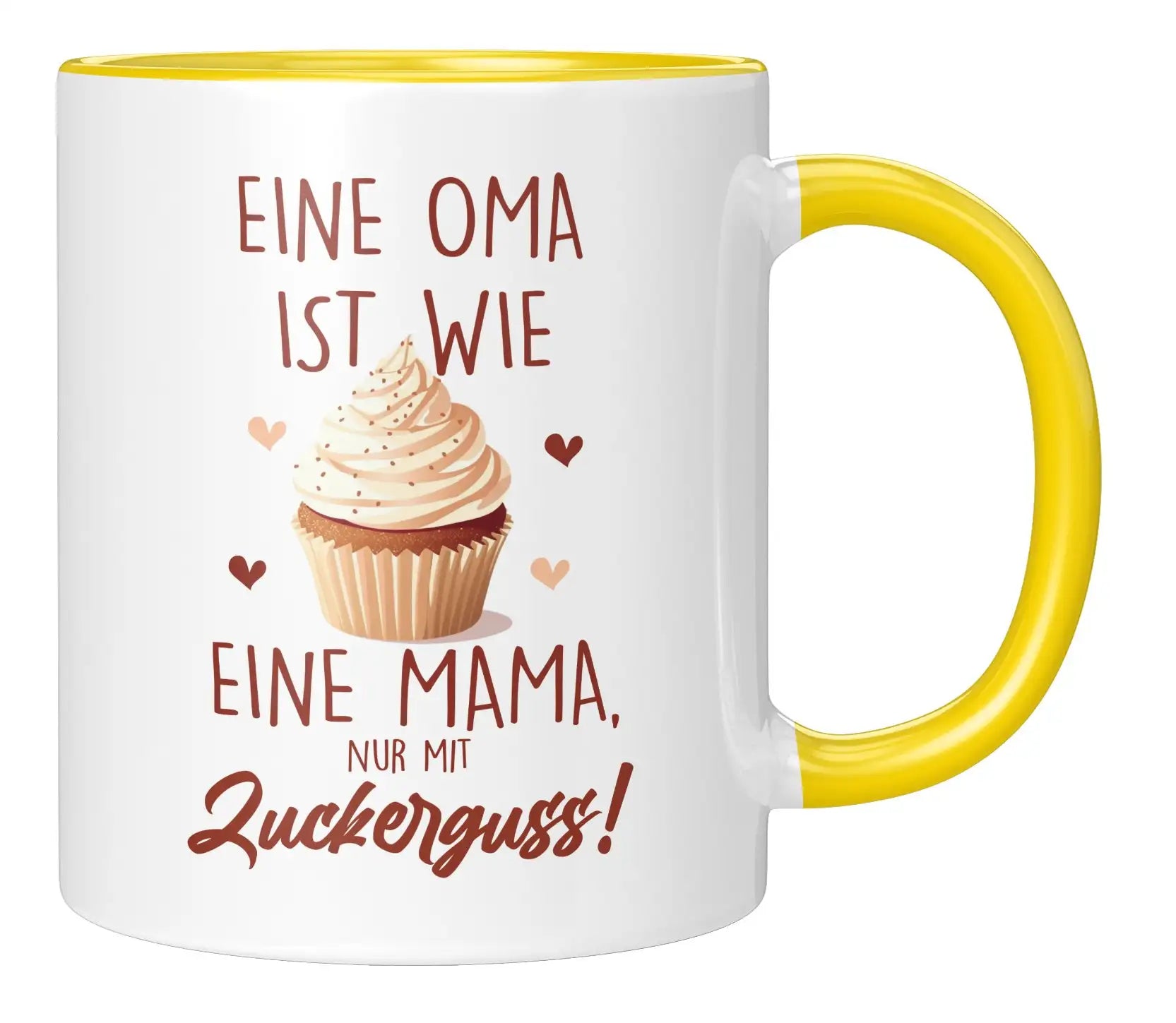 Tasse - Eine Oma ist wie eine Mama, nur mit Zuckerguss - Gelb