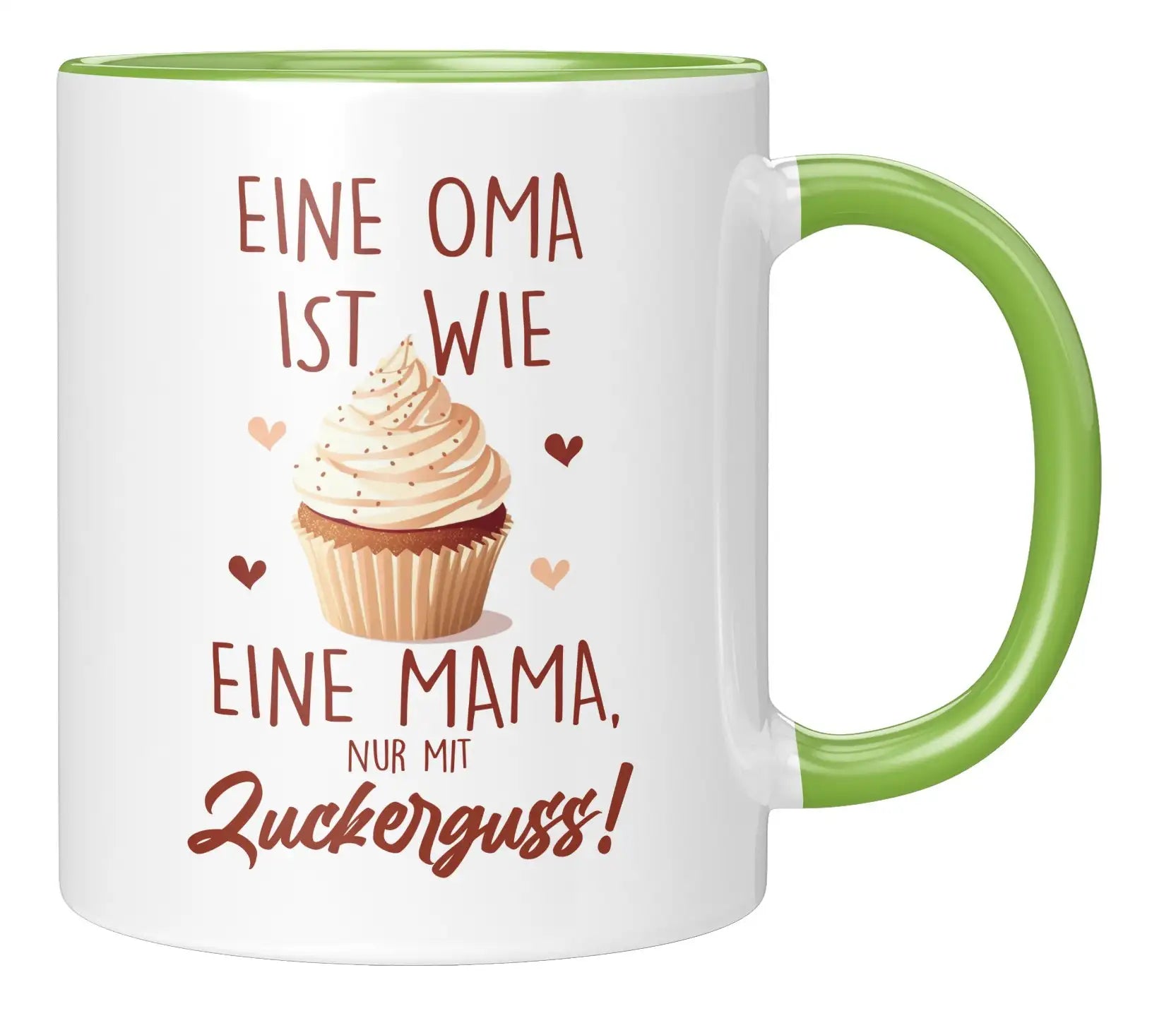 Tasse - Eine Oma ist wie eine Mama, nur mit Zuckerguss - Gruen