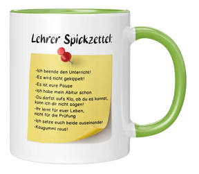 Tasse - Lehrer Spickzettel