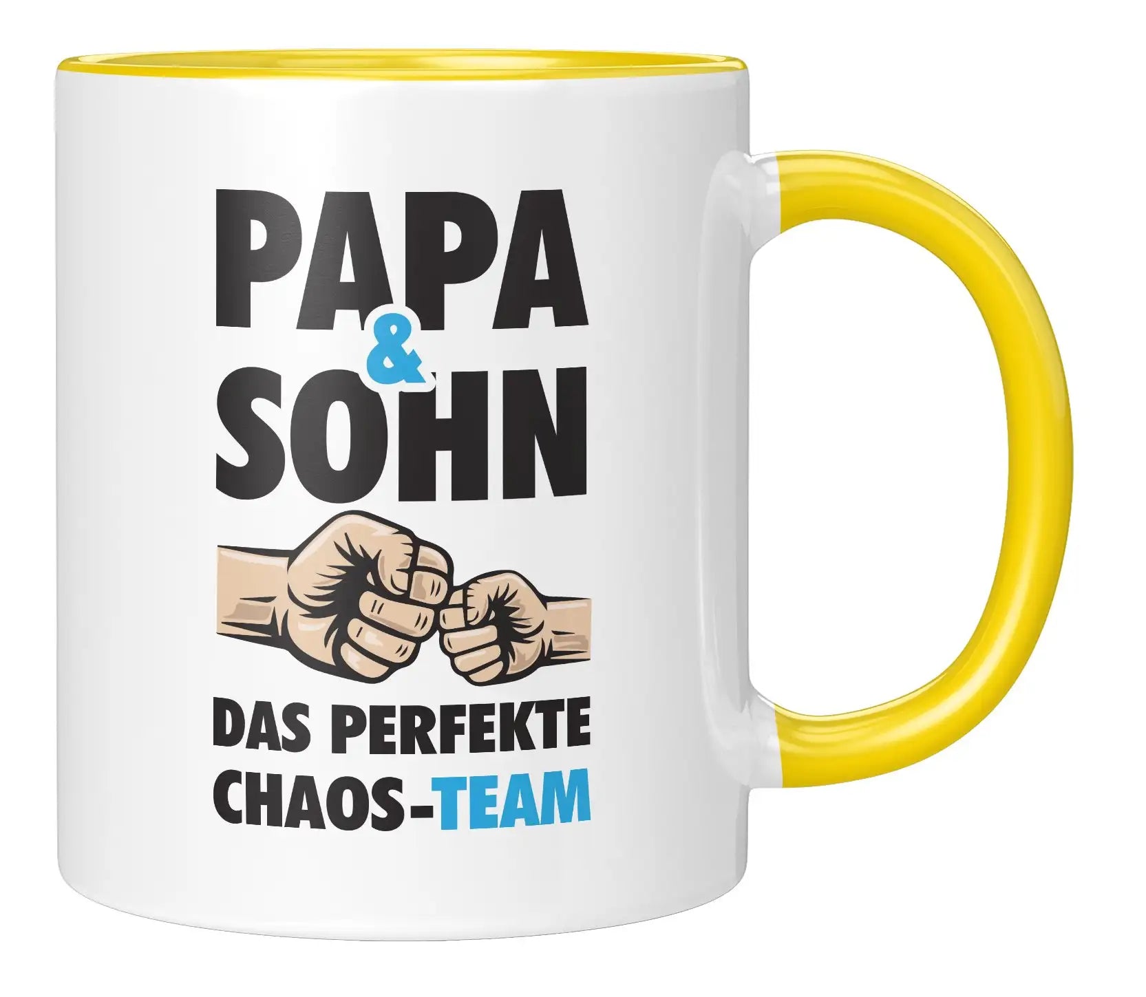 Tasse - Papa & Sohn Das perfekte Chaos-Team - Gelb