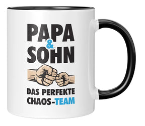 Tasse - Papa & Sohn Das perfekte Chaos-Team - Schwarz