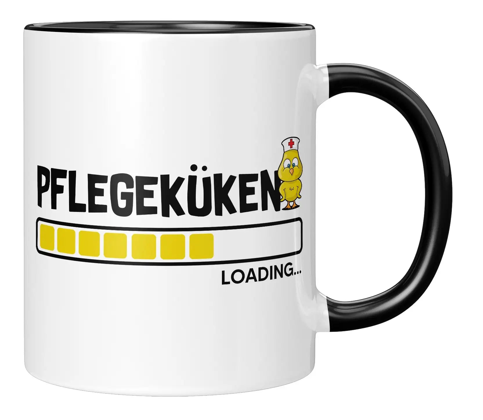 Tasse - Pflegeküken Loading - Schwarz