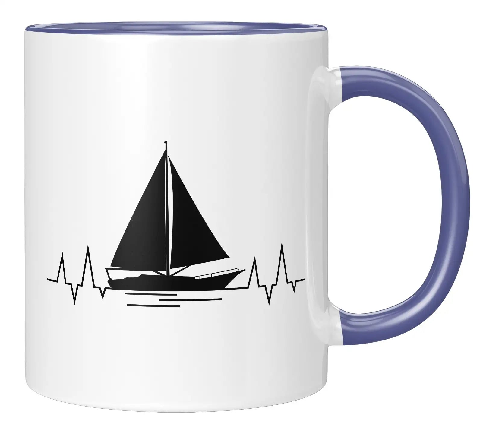 Tasse - Segelboot Herzschlag - Blau