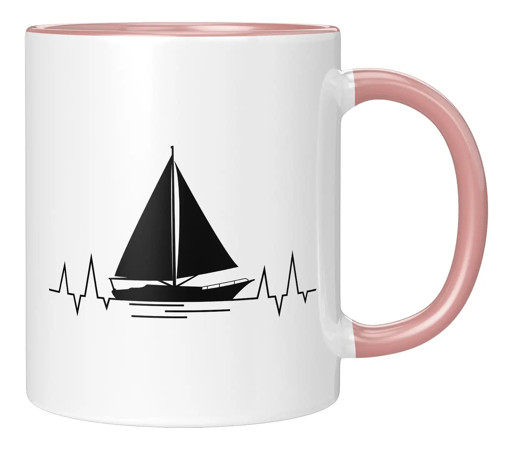 Tasse - Segelboot Herzschlag - Rosa