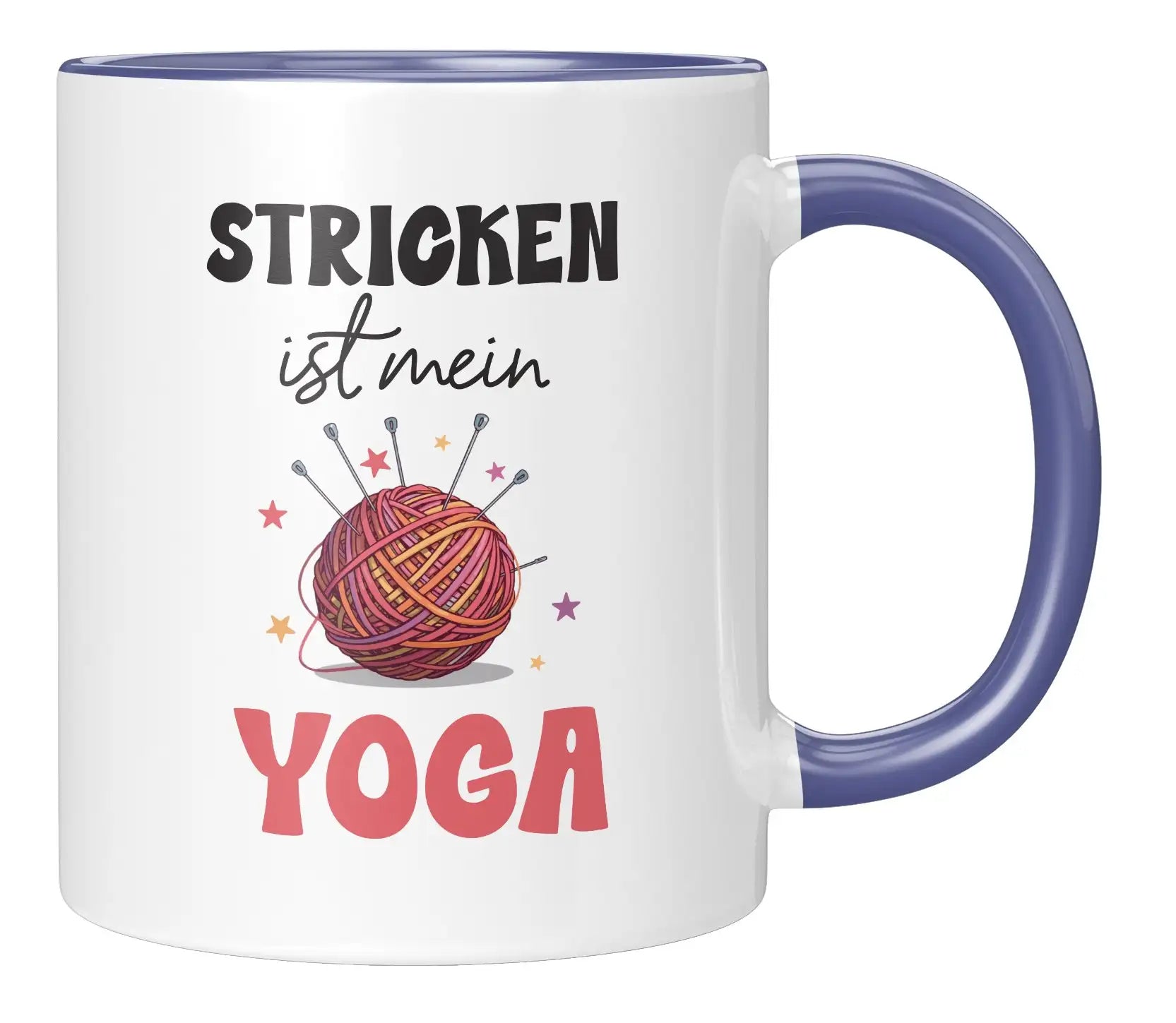 Tasse - Stricken ist mein Yoga - Blau