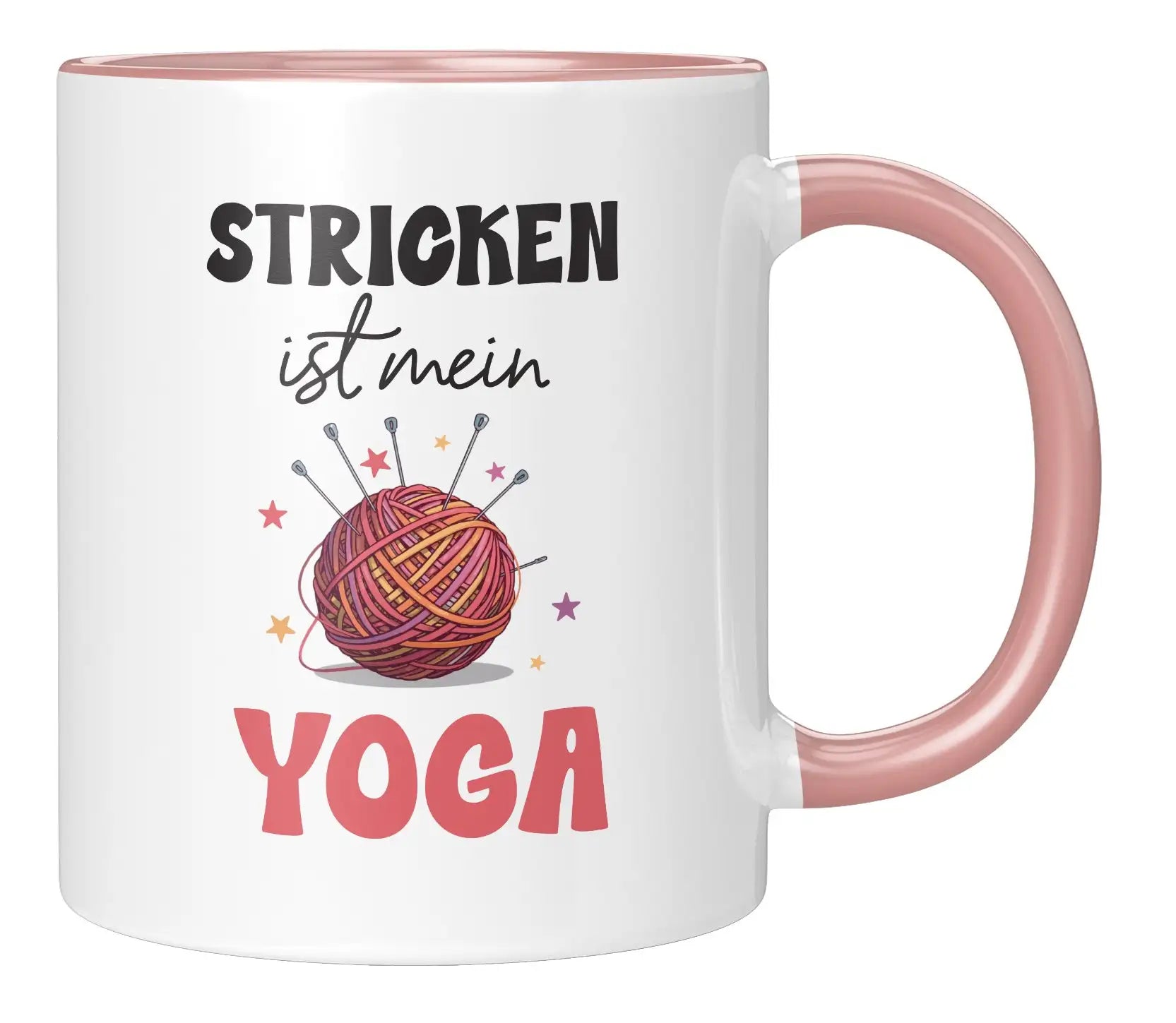 Tasse - Stricken ist mein Yoga - Rosa