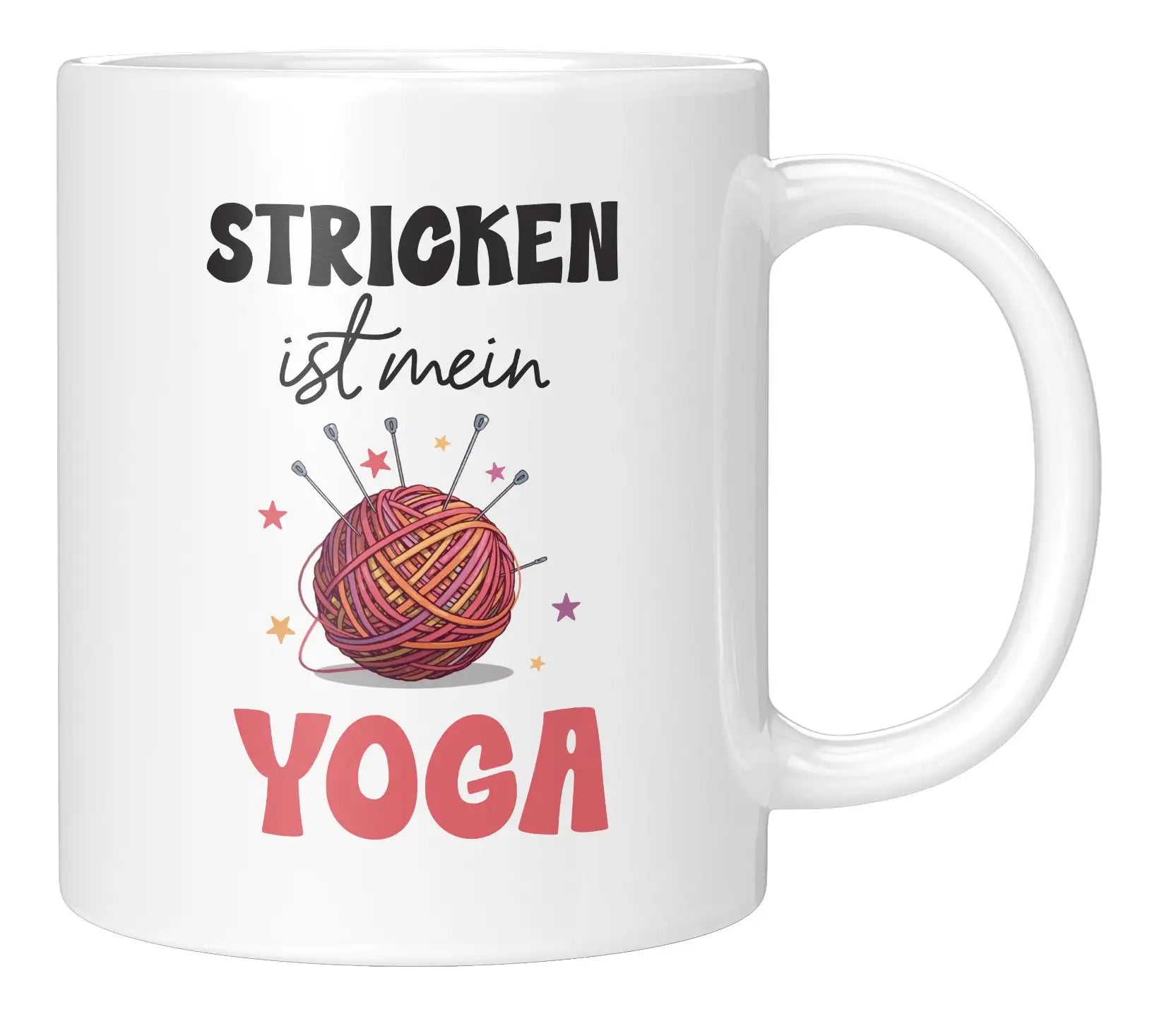Tasse - Stricken ist mein Yoga - Weiss