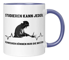 Tasse - Studieren kann jeder, schweißen können nur die Besten - Blau