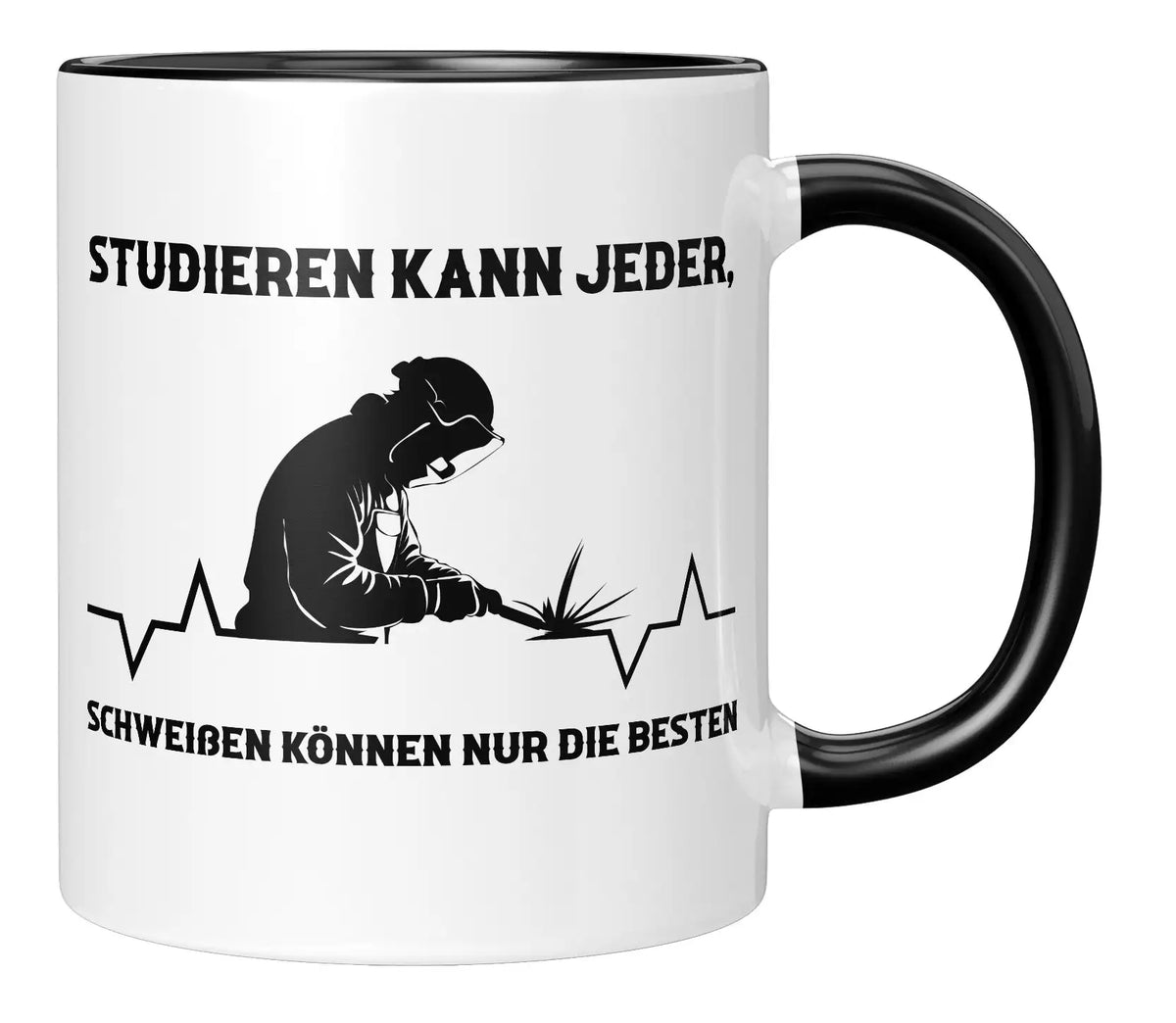 Tasse - Studieren kann jeder, schweißen können nur die Besten - Schwarz