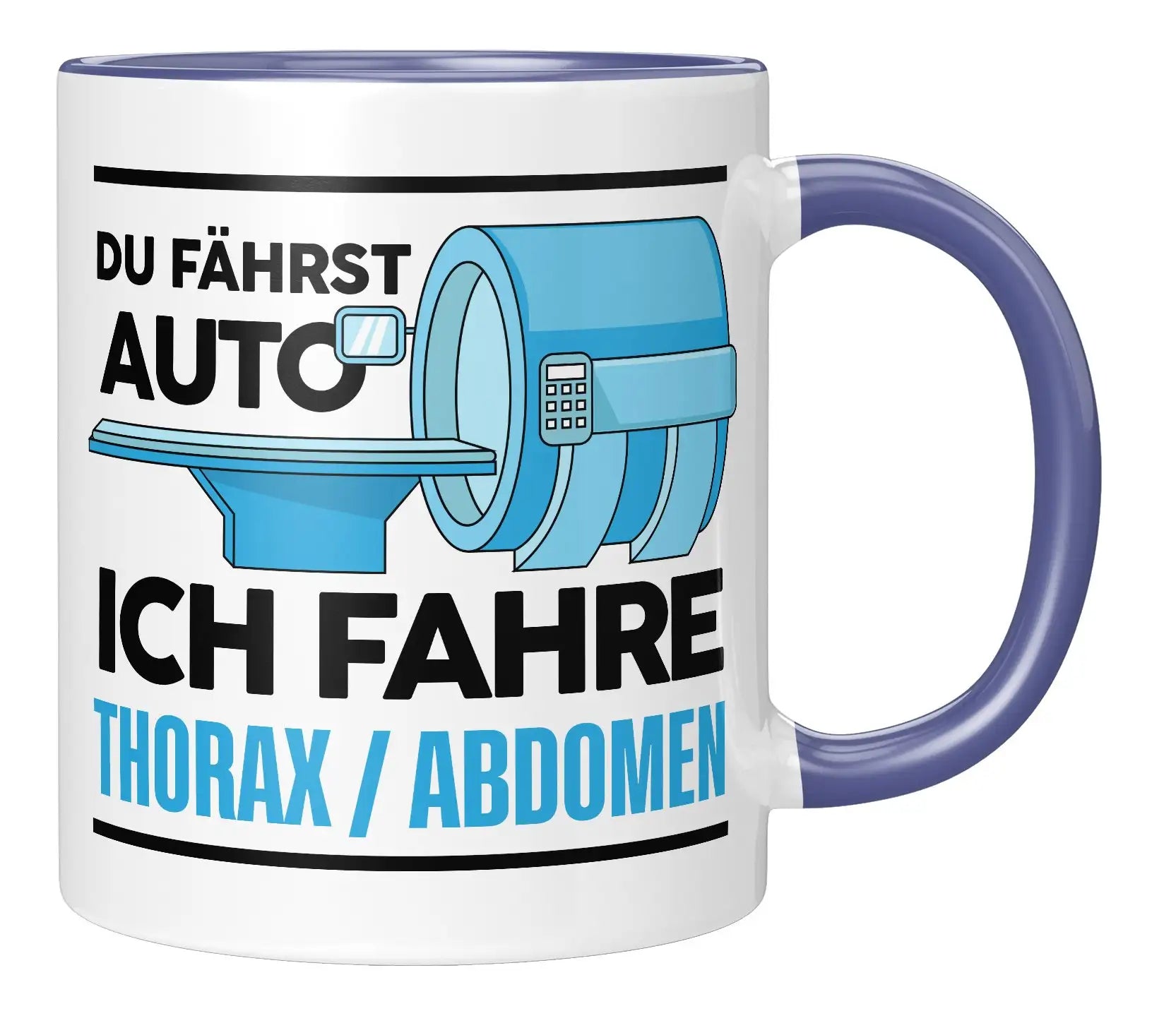 Tasse - Du fährst Auto ich fahre Thorax / Abdomen - Blau