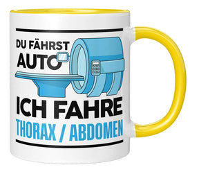 Tasse - Du fährst Auto ich fahre Thorax / Abdomen - Gelb