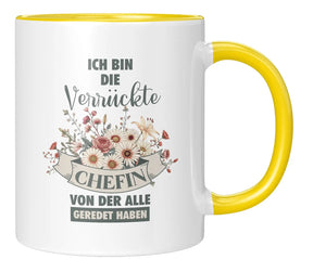 Tasse - Ich bin die verrückte Chefin von der alle geredet haben - Gelb