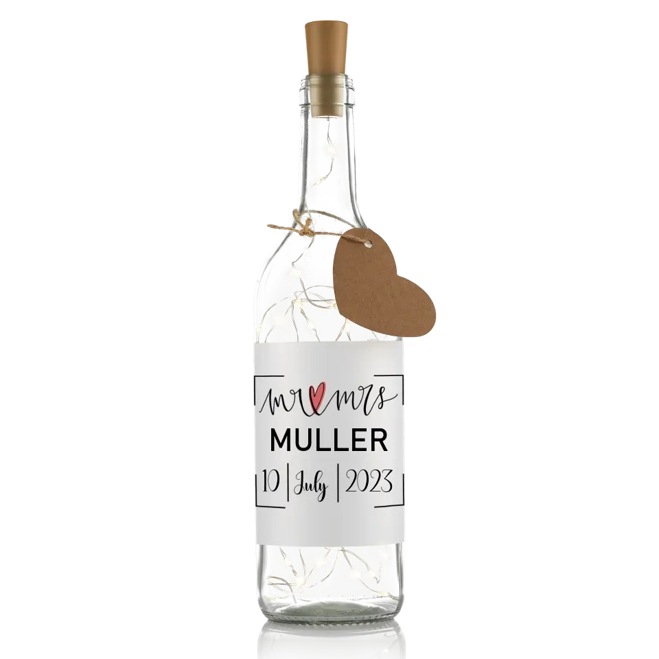 Hochzeitsflasche - Mr. & Mrs.